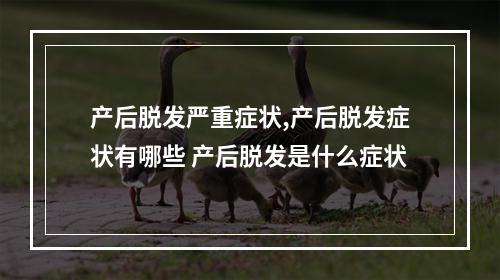 产后脱发严重症状,产后脱发症状有哪些 产后脱发是什么症状