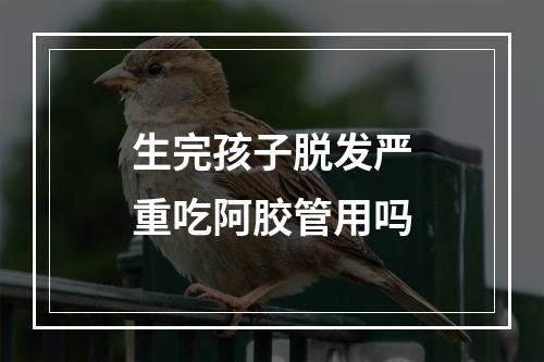 生完孩子脱发严重吃阿胶管用吗