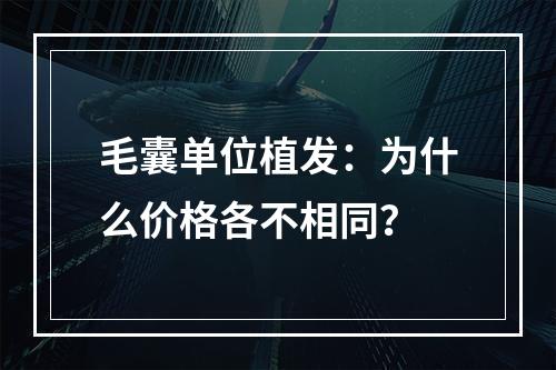 毛囊单位植发：为什么价格各不相同？