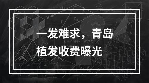 一发难求，青岛植发收费曝光