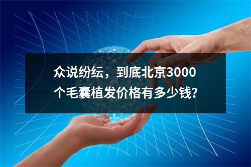 众说纷纭，到底北京3000个毛囊植发价格有多少钱？