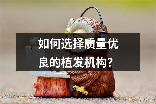 如何选择质量优良的植发机构？