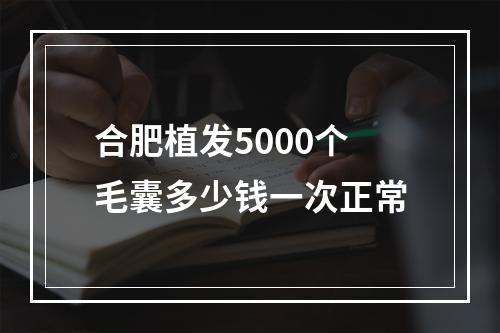 合肥植发5000个毛囊多少钱一次正常