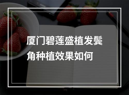 厦门碧莲盛植发鬓角种植效果如何