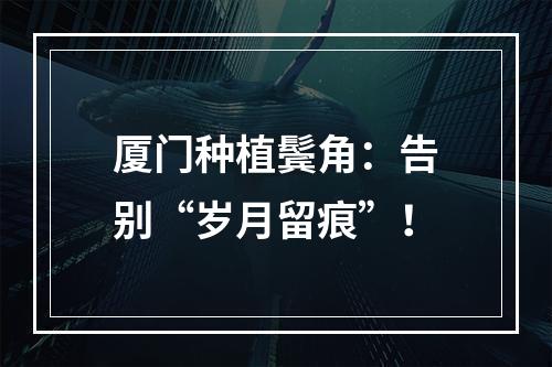 厦门种植鬓角：告别“岁月留痕”！