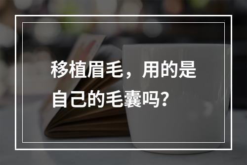 移植眉毛，用的是自己的毛囊吗？