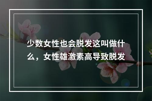 少数女性也会脱发这叫做什么，女性雄激素高导致脱发