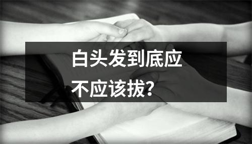 白头发到底应不应该拔？