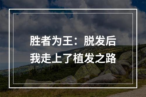 胜者为王：脱发后我走上了植发之路