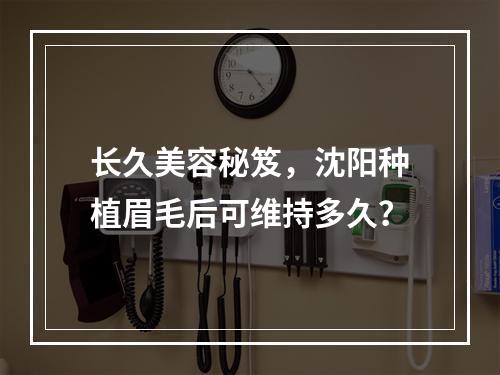 长久美容秘笈，沈阳种植眉毛后可维持多久？