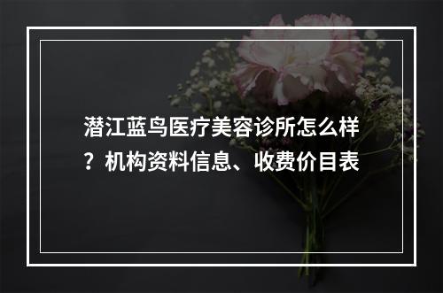 潜江蓝鸟医疗美容诊所怎么样？机构资料信息、收费价目表