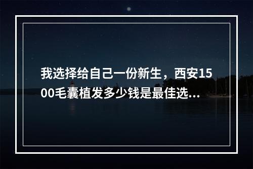 我选择给自己一份新生，西安1500毛囊植发多少钱是最佳选择