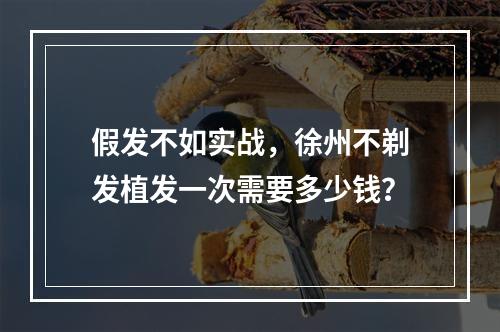 假发不如实战，徐州不剃发植发一次需要多少钱？