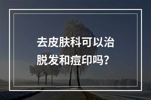 去皮肤科可以治脱发和痘印吗？