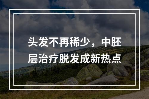 头发不再稀少，中胚层治疗脱发成新热点