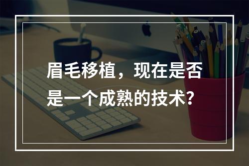 眉毛移植，现在是否是一个成熟的技术？