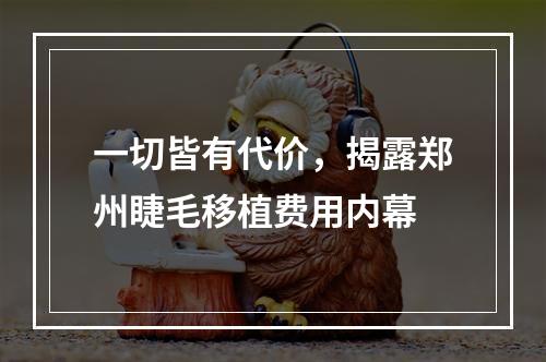 一切皆有代价，揭露郑州睫毛移植费用内幕