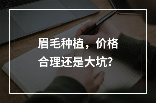 眉毛种植，价格合理还是大坑？