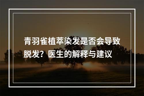 青羽雀植萃染发是否会导致脱发？医生的解释与建议