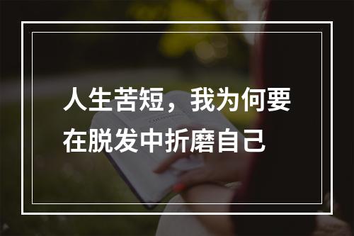 人生苦短，我为何要在脱发中折磨自己