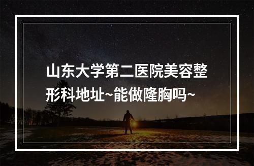 山东大学第二医院美容整形科地址~能做隆胸吗~