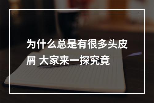 为什么总是有很多头皮屑 大家来一探究竟