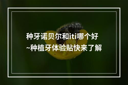 种牙诺贝尔和iti哪个好~种植牙体验贴快来了解