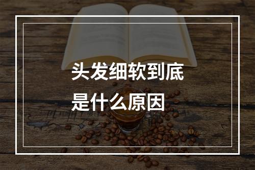 头发细软到底是什么原因