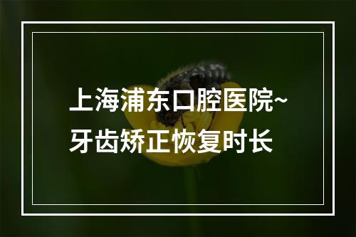 上海浦东口腔医院~牙齿矫正恢复时长