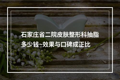 石家庄省二院皮肤整形科抽脂多少钱~效果与口碑成正比