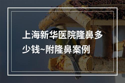 上海新华医院隆鼻多少钱~附隆鼻案例