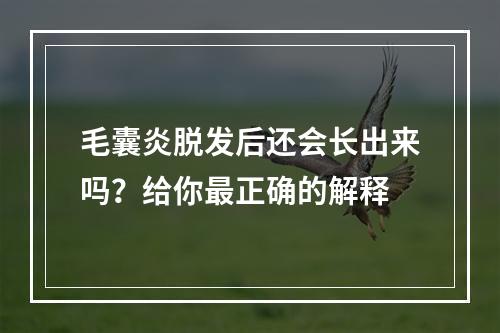 毛囊炎脱发后还会长出来吗？给你最正确的解释