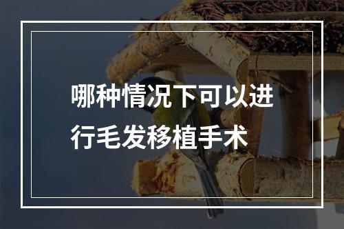 哪种情况下可以进行毛发移植手术