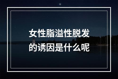 女性脂溢性脱发的诱因是什么呢