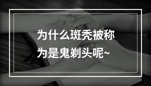 为什么斑秃被称为是鬼剃头呢~