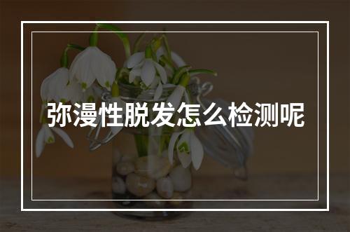 弥漫性脱发怎么检测呢