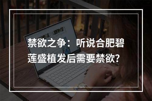 禁欲之争：听说合肥碧莲盛植发后需要禁欲？