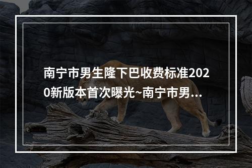 南宁市男生隆下巴收费标准2020新版本首次曝光~南宁市男生隆下巴费用到底是多少呢