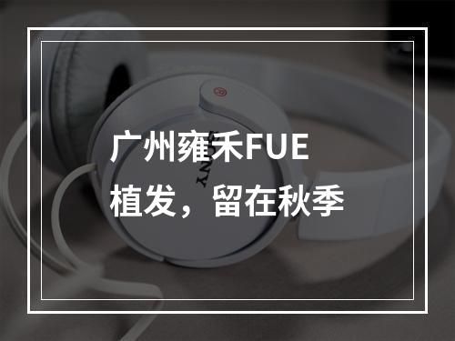 广州雍禾FUE植发，留在秋季