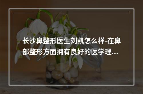 长沙鼻整形医生刘凯怎么样-在鼻部整形方面拥有良好的医学理念