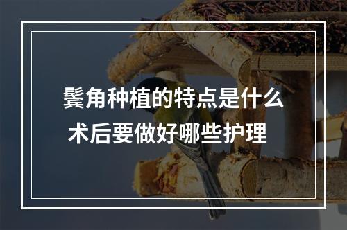 鬓角种植的特点是什么 术后要做好哪些护理