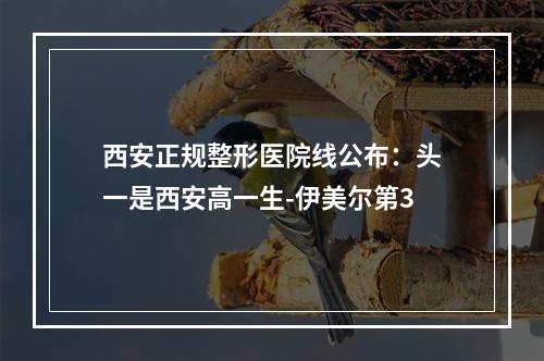 西安正规整形医院线公布：头一是西安高一生-伊美尔第3