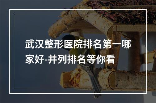 武汉整形医院排名第一哪家好-并列排名等你看