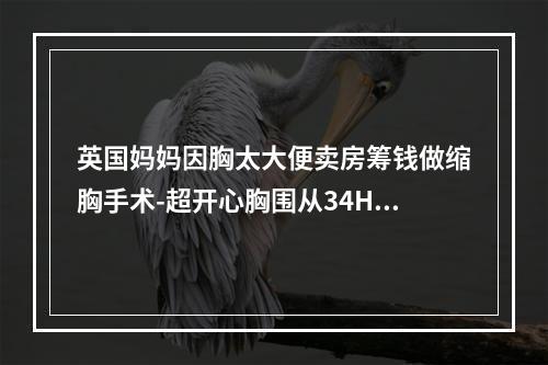 英国妈妈因胸太大便卖房筹钱做缩胸手术-超开心胸围从34H变成34C