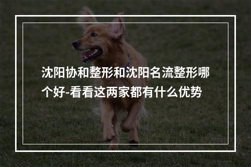 沈阳协和整形和沈阳名流整形哪个好-看看这两家都有什么优势