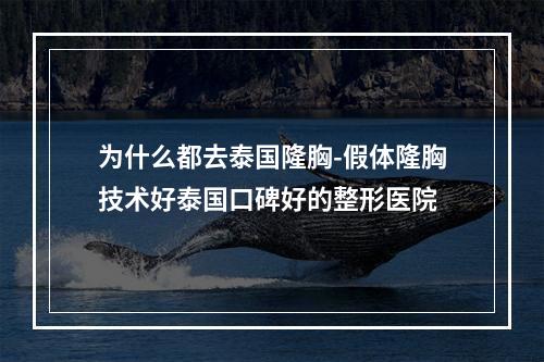 为什么都去泰国隆胸-假体隆胸技术好泰国口碑好的整形医院