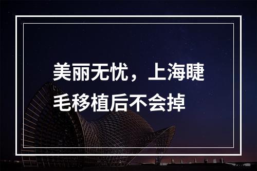 美丽无忧，上海睫毛移植后不会掉