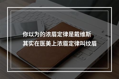 你以为的浓眉定律是戴维斯 其实在医美上浓眉定律叫纹眉