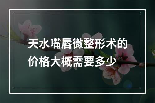 天水嘴唇微整形术的价格大概需要多少