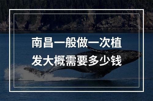 南昌一般做一次植发大概需要多少钱